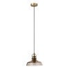 Hoist Glass Pendant Light, Antique Brass / Amber