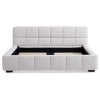 Evion Boucle Fabric Low Profile Bed, Double, White
