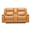 Contin Faux Leather Power Motion Recliner Home Theater Sofa, 2 Seater, Tan