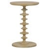 Alessio Mahogany Timber Round Side Table, Fruitwood