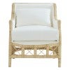 Relvik Rattan & Fabric Armchair, Natural / Arctic White