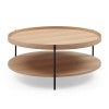 Cleo Wood & Metal Round Tray Top Coffee Table, 90cm, Ash / Black