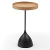 Harrison Round Tray Top Pedestal Side Table, Ash / Black