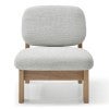 Xara Fabric & Ash Timber Occasional Chair, Pepper