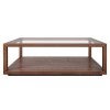 Sadie Glass & Oak Coffee Table, 120cm, Walnut