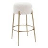 Nino Teddy Fabric & Metal Bar Stool, White / Gold