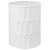 Siena Concrete Round Side Table, White