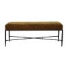 Hacienda Fabric & Iron Ottoman Bench, 120cm, Butterscotch / Black