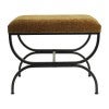 Novak Fabric & Iron Ottoman Stool, Butterscotch / Black
