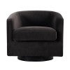 Bellevue Velvet Fabric Swivel Armchair, Slate Grey