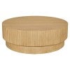 Avery Wooden Round Coffee Table, 120cm, Natural