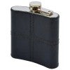Velcho Leather & Stainless Steel Hip Flask, 175ml, Black