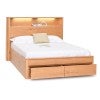 Taylor Messmate Timber Gas Lift Bed with LED Light, USB Port & End Drawers, King