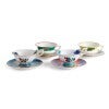 Wedgwood Wonderlust Bone China Teacup & Saucer, 140ml, Set of 4