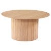 Blanco Wooden Round Coffee Table, 90cm, Oak
