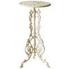 Cireva Cast Iron Round Side Table / Plant Stand, Distressed White