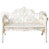Braxor Cast Iron Garden Bench, 150cm, Rustic White