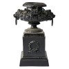Roaris Cast Iron Garden Urn & Plinth Set, Black