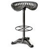 Stedra Cast Iron Industrial Swivel Bar Stool, Type B, Gunmetal