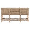 Vincenzo Marble Topped Wooden 2 Door 2 Drawer Sideboard, 180cm