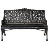 Turenza Cast Iron & Timber Garden Bench, 132cm, Black
