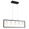 Franco Metal & Glass Bar Pendant Light, 5 Light, Style D