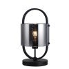 Dynamic Glass & Metal Table Lamp, Black