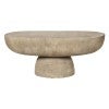 Logan Cement Oblong Pedestal Coffee Table, 92cm, Cement
