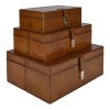 Deyric 3 Piece Leather Storage Box Set, Tan