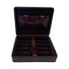 Oro Leather Cigar Box, 5 Slots, Dark Brown