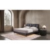 Evralis Top Grain Leather Platform Bed with LED & USB Charger, King, Black