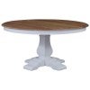 Calverton Mahogany Timber Round Pedestal Dining Table, 180cm, Antique French Oak / White