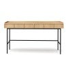 Linea Wooden 2 Drawer Desk, 140cm, Natural