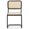 Blaire Rattan & Stainless Steel Cantilever Dining Chair, Set of 2, Natural / Black