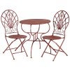 Federation 3 Piece Iron Round Garden Table & Chair Set, 70cm