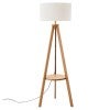 Lisle Wooden Tripod Base Floor Lamp, Natural
