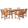Jasper 7 Piece Shorea Timber Outdoor Dining Table Set, 150cm