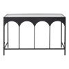 Nero Arc Glass Topped Iron Console Table, 120cm