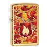 Zippo High Polish Brass Lighter, Flame Fusion Design