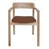 Matilda Commercial Grade Ashwood Dining Armchair, Vinyl Seat, Natural / Tan