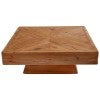 Amalfi Elroi Reclaimed Pine Timber Square Pedestal Coffee Table, 100cm