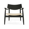 Muse American Oak Occasional Armchair, Fabric Seat, Black