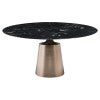 Vistaro Marble & Stainless Steel Round Dining Table, 135cm