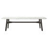 Traveo Marble & Timber Trestle Dining Table, 200cm