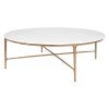 Heston Marble & Metal Round Coffee Table, 120cm, Brass