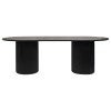 Arlo Wooden Oval Dining Table, 240cm, Black