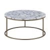 Monroe Agate & Metal Round Coffee Table, 75cm