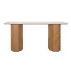 Barlow Marble Topped Oak Timber Console Table, 160cm, Natural
