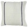 Capri Striped Cotton Linen Euro Cushion Cover (Insert Not Incl), Pack of 2