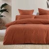 Bambury Luna Jacquard Quilt Cover Set, King, Rust